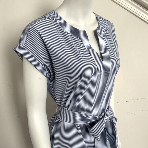 Vineyard Vines Blue White Striped Harbor Belted Tunic S - Picture 15 of 15